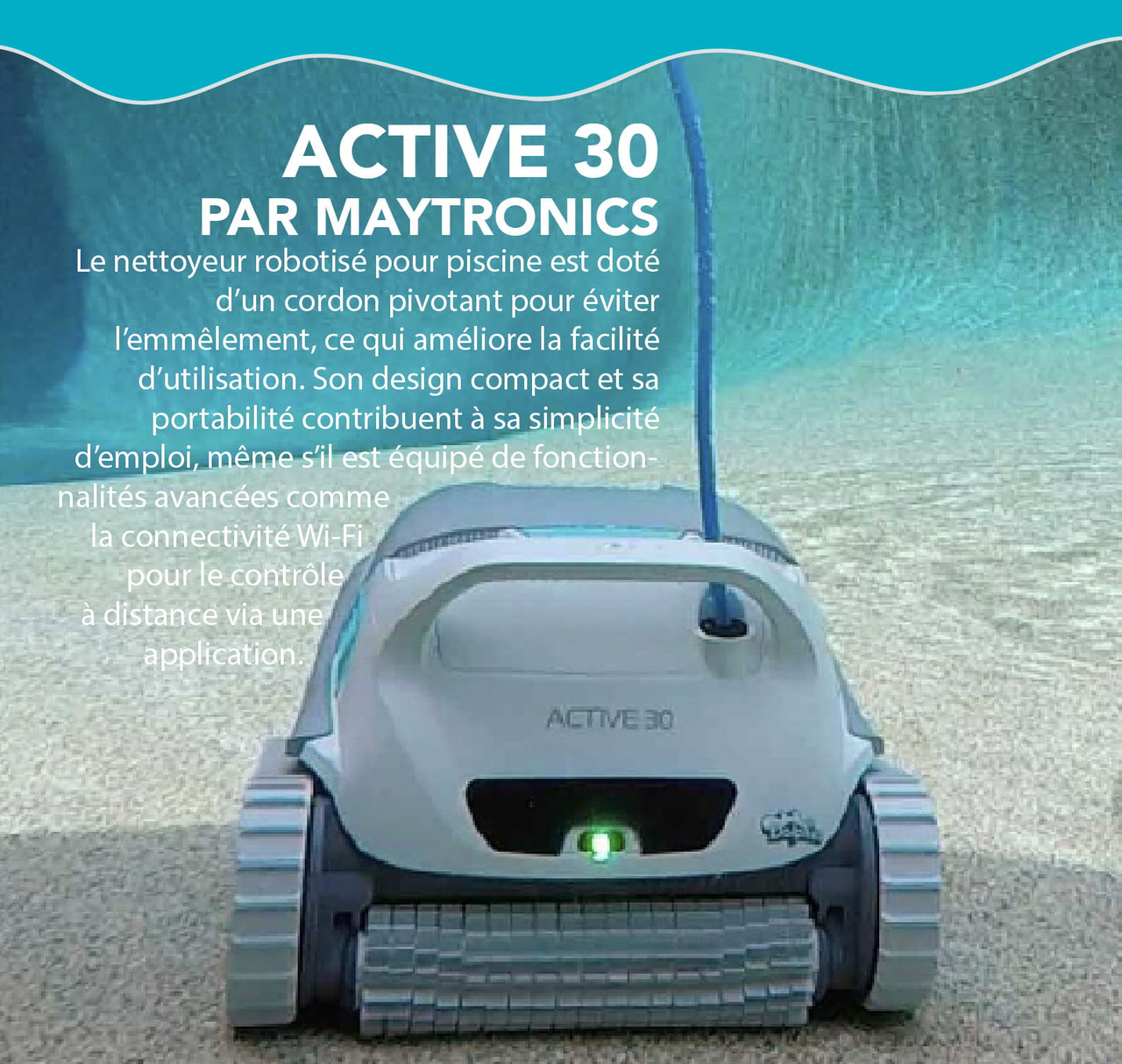 Maytronics Dolphin Active 30 Nettoyeur de Piscine Creusée Robotisé avec Wi-Fi