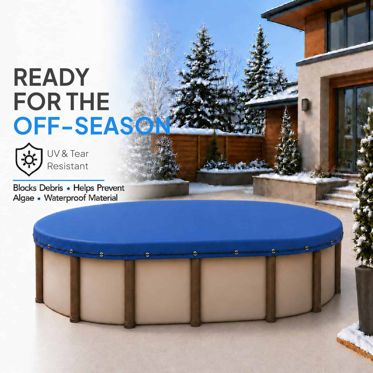 12'x21' Elite Pro-Shield Oval Above Ground Winter Pool Cover
