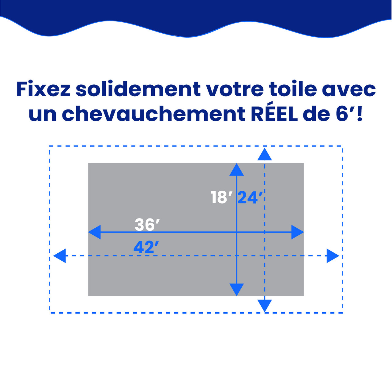 Toile d’hiver rectangulaire Platinum Pro-Shield de 18' x 36' pour piscine