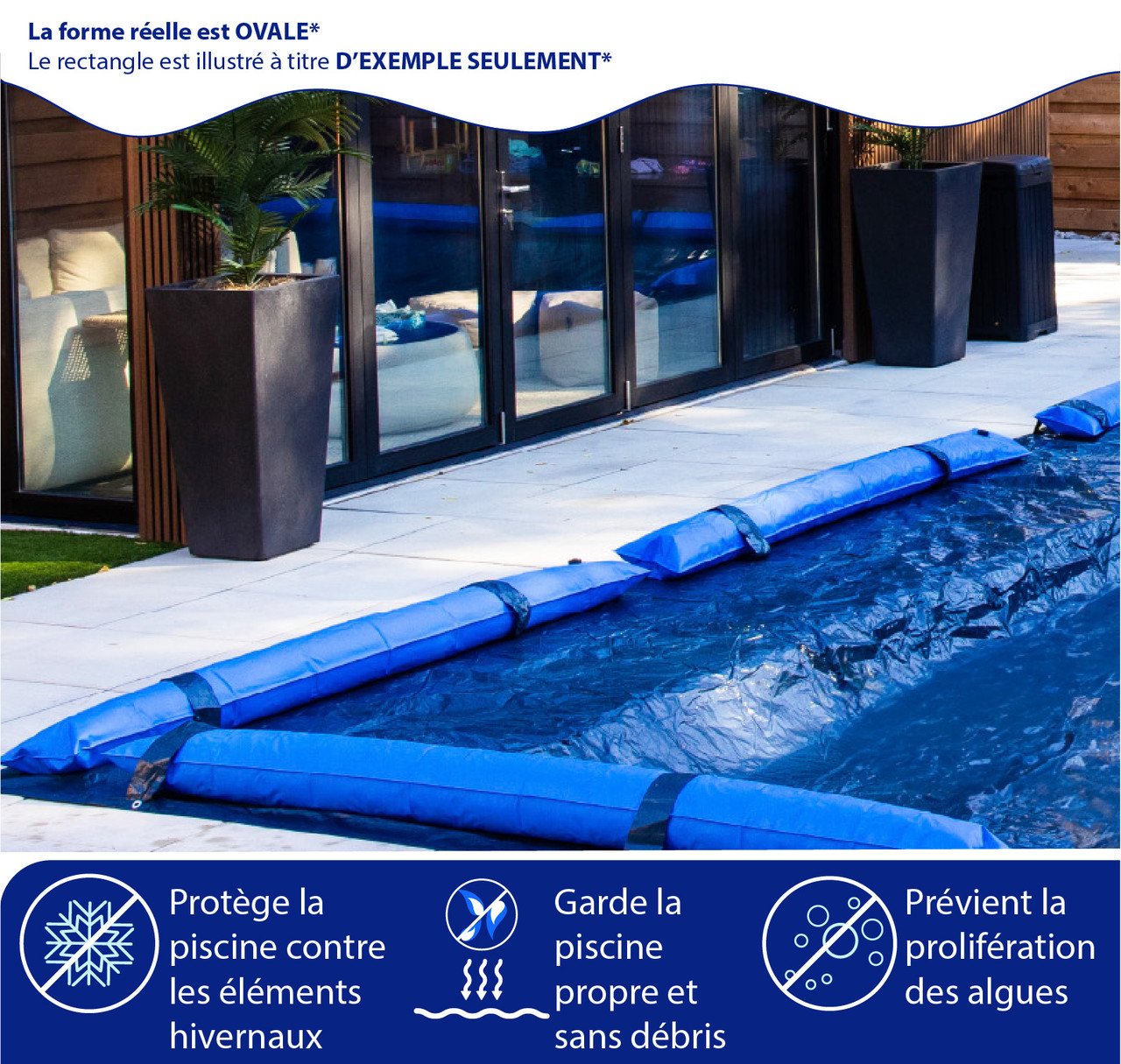 Toile d’hiver ovale Elite Pro-Shield de 12'x 24' pour piscine hors terre