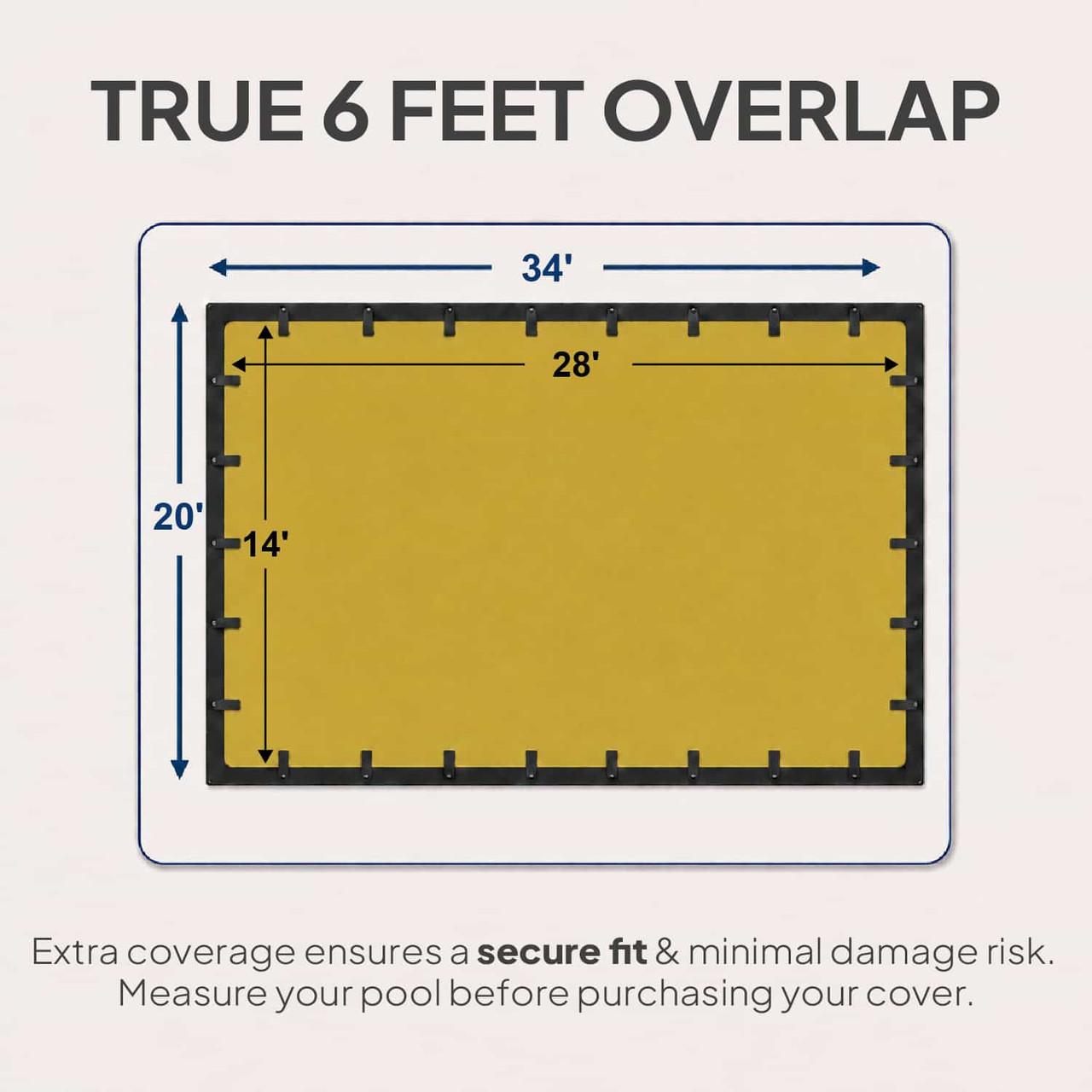 14'x28' Premium Tan Rectangular Winter In-Ground Pool Cover