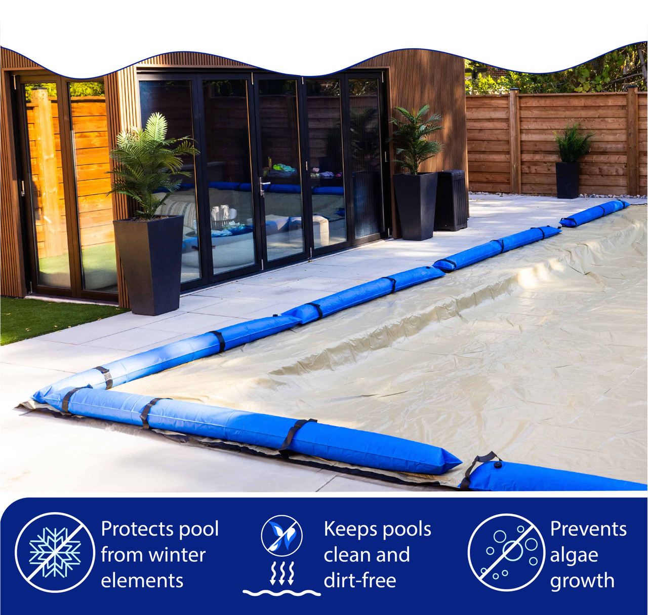 16'x32' Premium Tan Rectangular Winter In-Ground Pool Cover