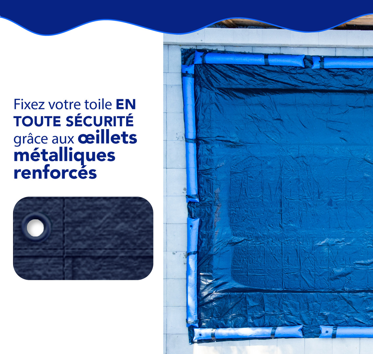 Toile d’hiver rectangulaire Elite Pro-Shield de 14'x 28' pour piscine