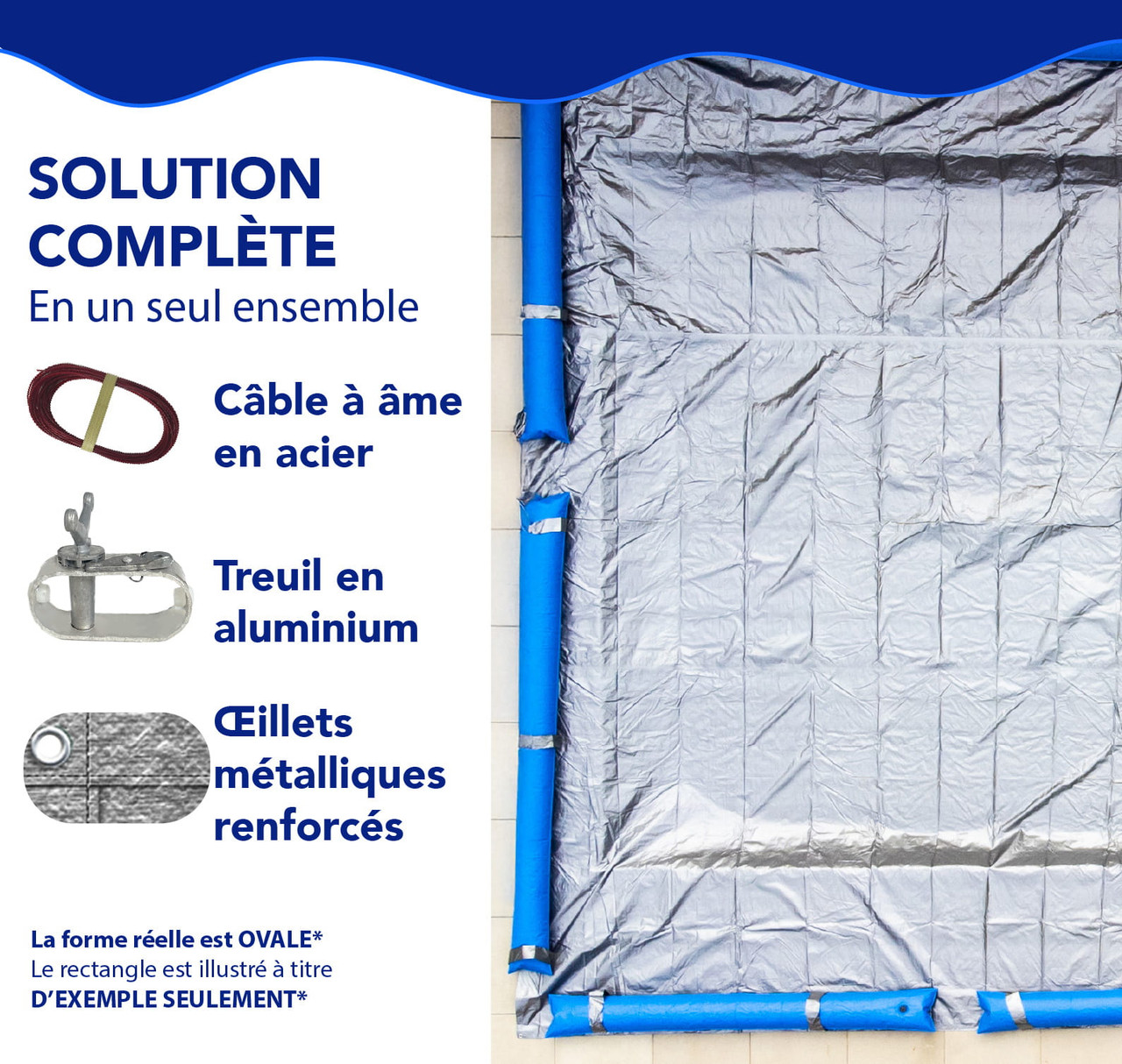 Toile d’hiver rectangulaire Platinum Pro-Shield de 12' x 24' pour piscine