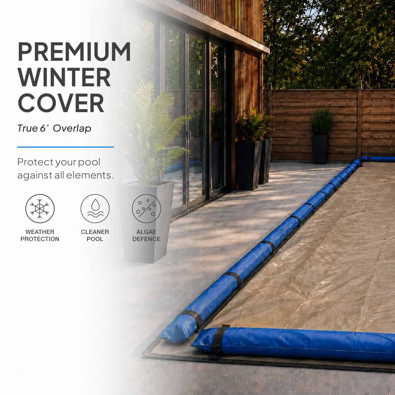 18'x36' Premium Tan Rectangular Winter In-Ground Pool Cover