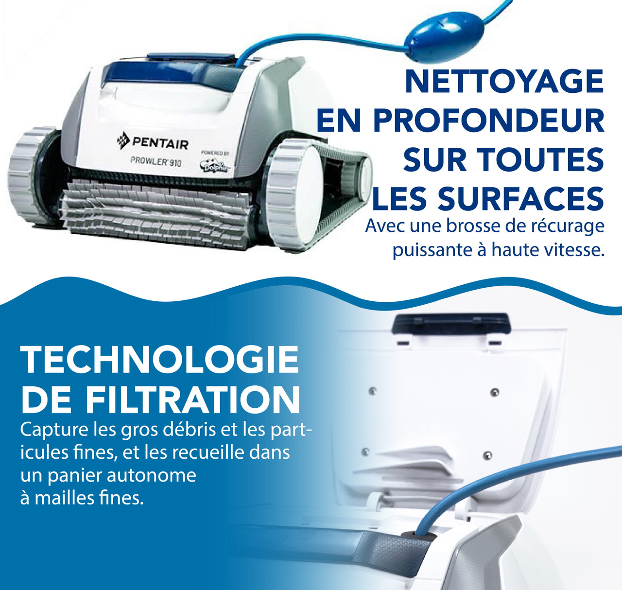 Robot de nettoyage de piscine hors terre Pentair Prowler 910