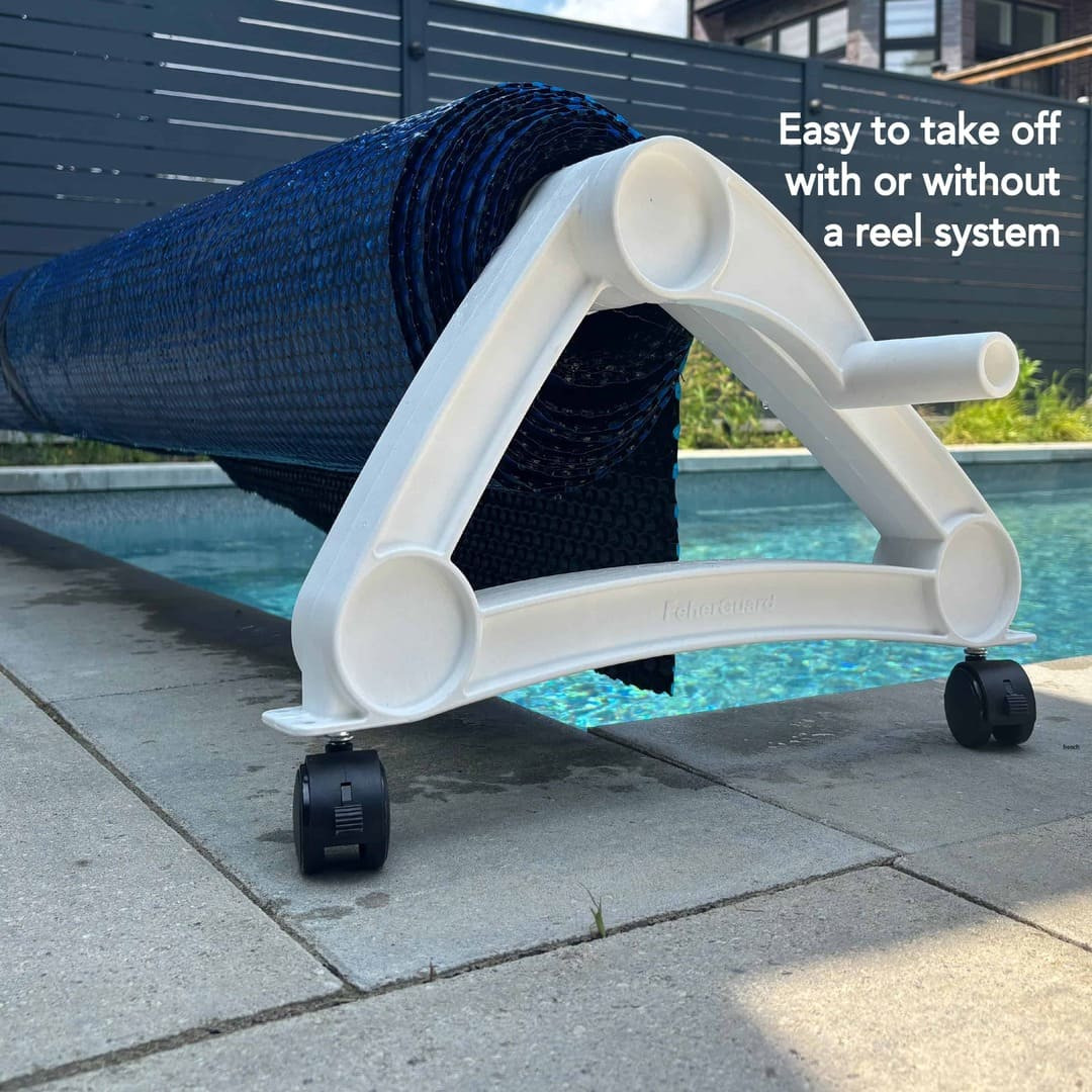 16' x 32' Oval Premium Black and Blue Solar Blanket