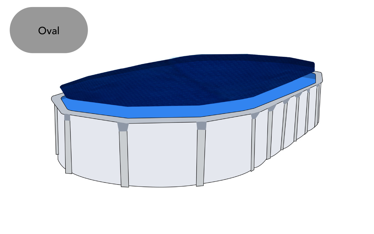 18' x 33' Oval Premium Black and Blue Solar Blanket