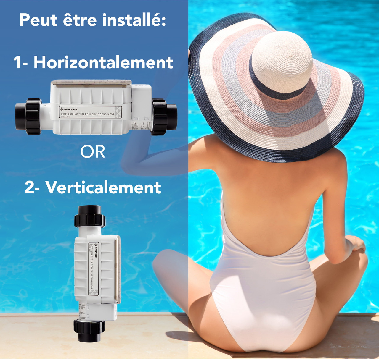 Système de cellule au sel Pentair IntelliChlor IC40 pour piscine creusée