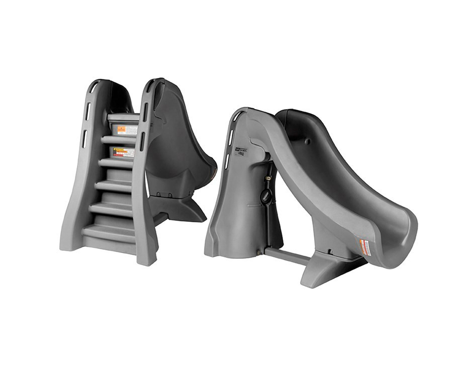 Toboggan de piscine creusée amovible et sécuritaire SlideAway de S.R. Smith (gris)