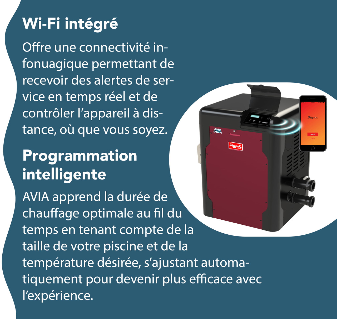 Chauffe-eau au gaz naturel RayPak Avia 264A électronique à faibles émissions de NOx