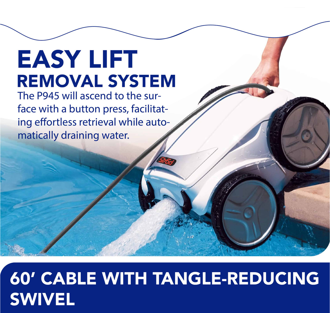 OPEN BOX Polaris P945 Premium Robotic Automatic Pool Cleaner & Cart