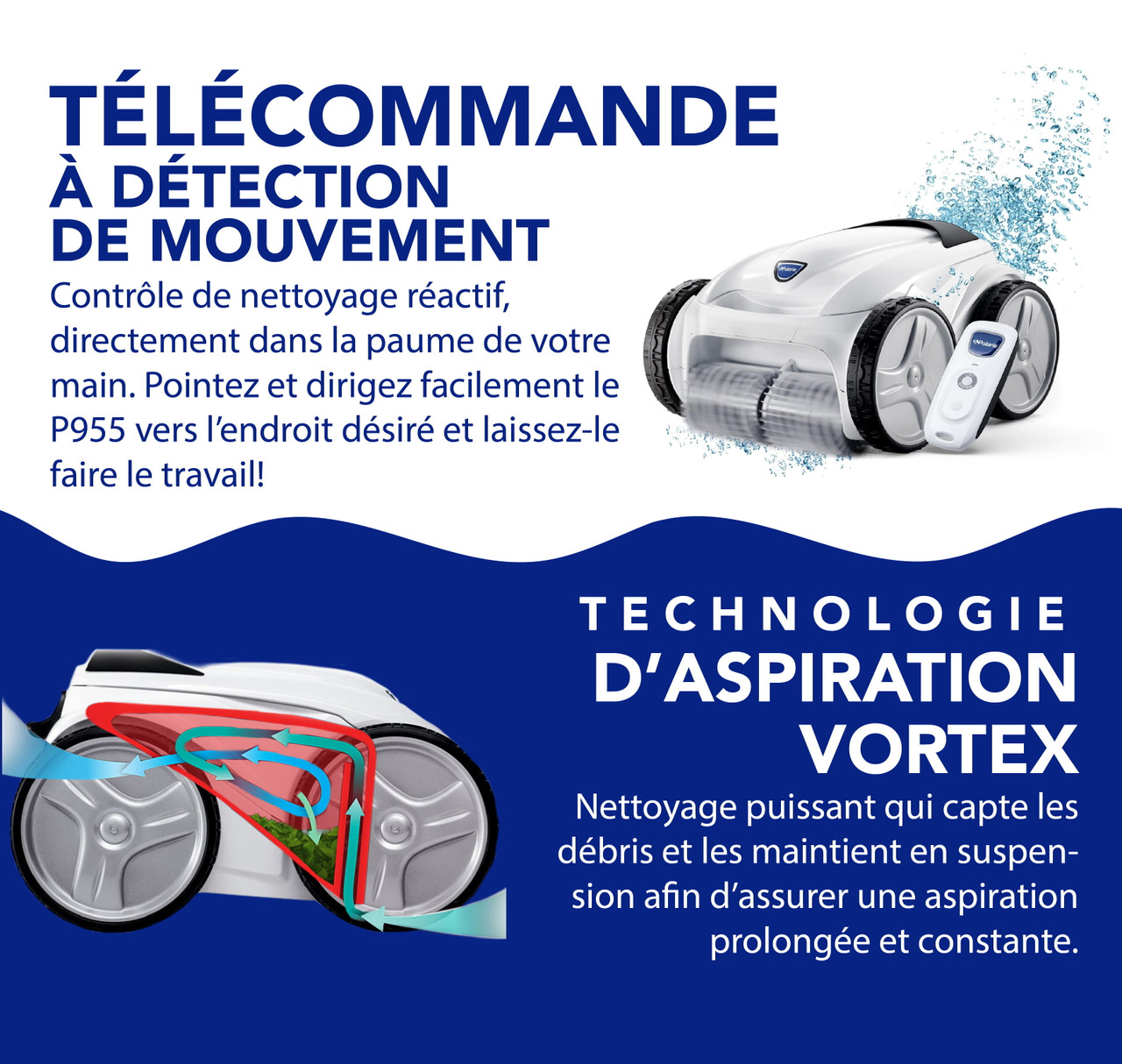 Boîte Ouverte - Nettoyeur robotisé Polaris P955 4RM avec télécommande