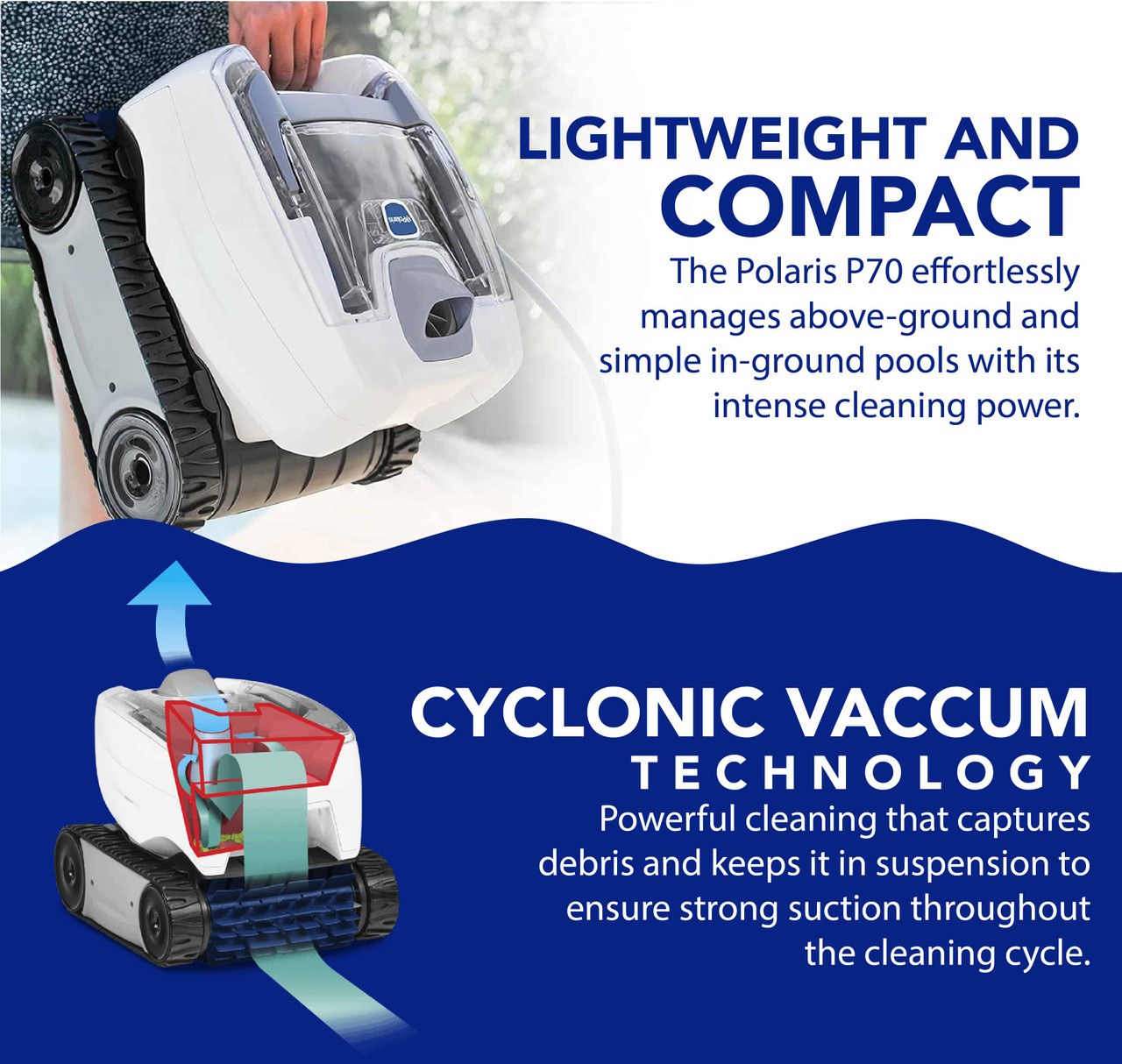 OPEN BOX Polaris P70 Robotic Above Ground Pool Cleaner