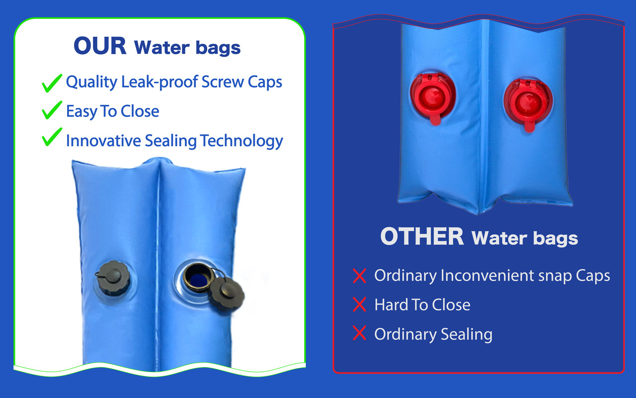 Heavy Duty Water Bag 8', Double Chamber with Twist Cap