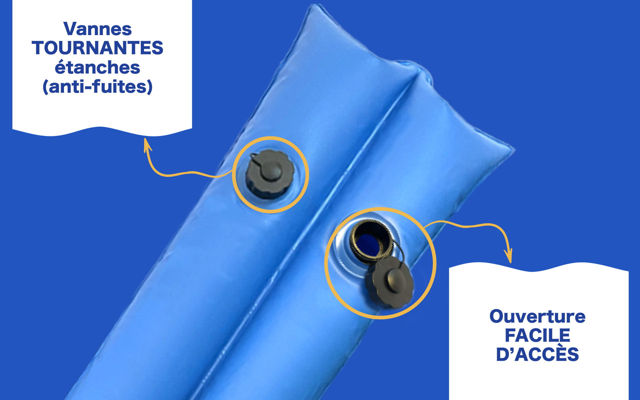 Sac d’eau robuste 8', à double chambre avec bouchon à vis