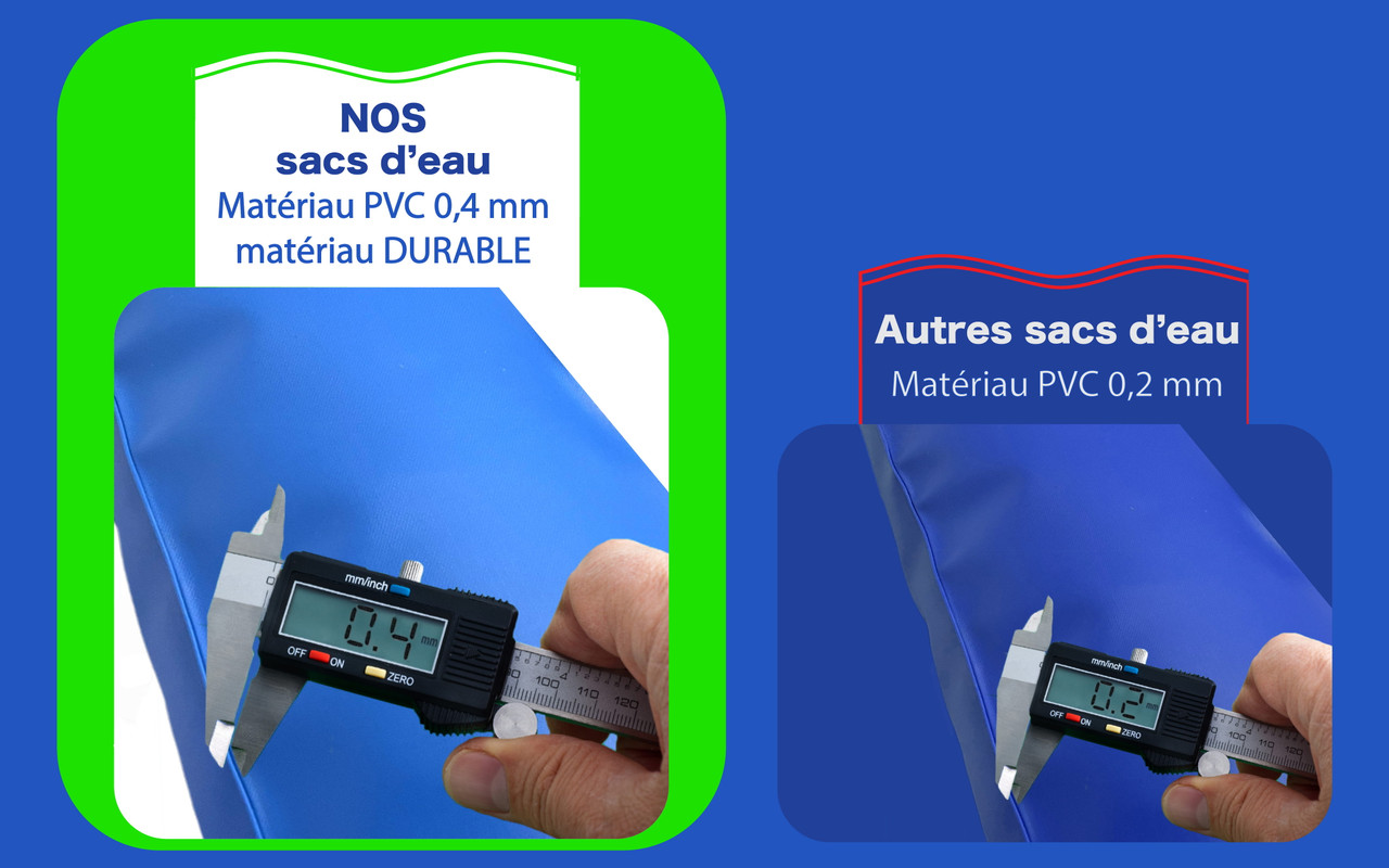 Sac d’eau robuste 10', à chambre simple avec bouchon à vis