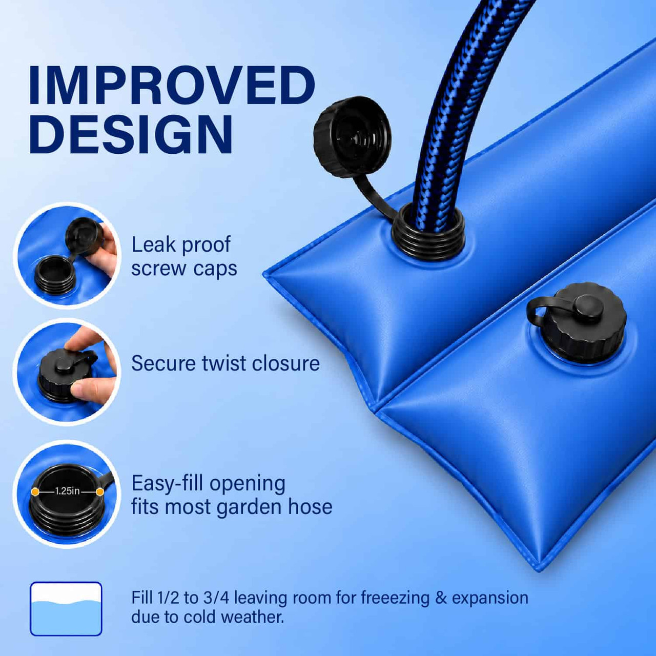 Heavy Duty Water Bag 10', Double Chamber with Twist Cap