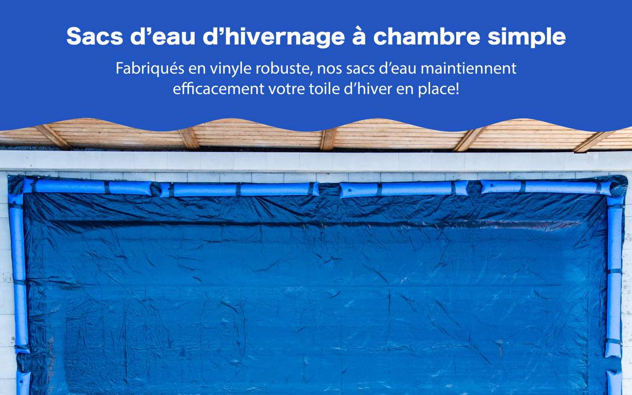 Sac d’eau robuste 4', à chambre simple avec bouchon à vis