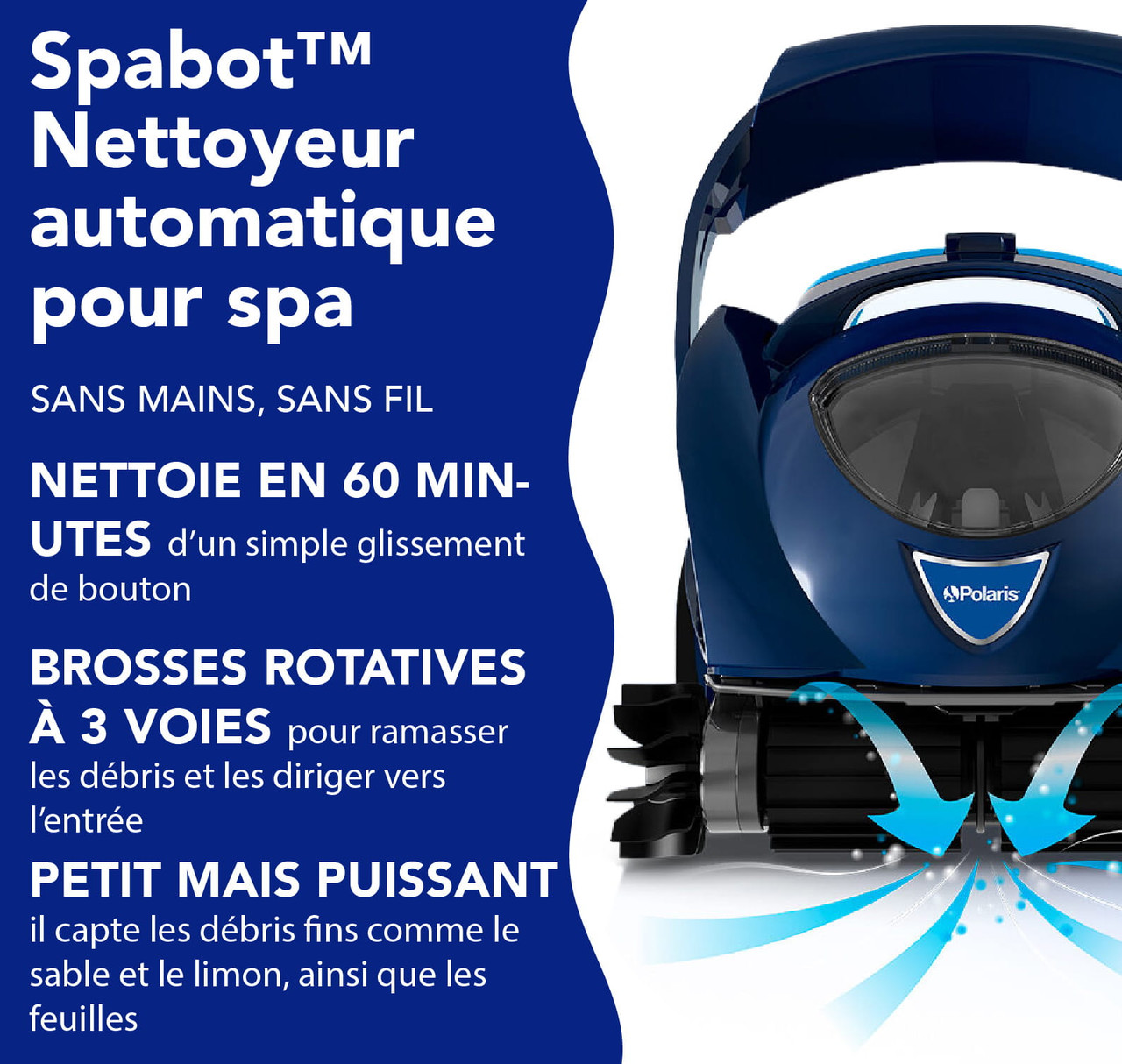 Polaris Spabot – Robot nettoyeur sans fil pour spa et bain à remous