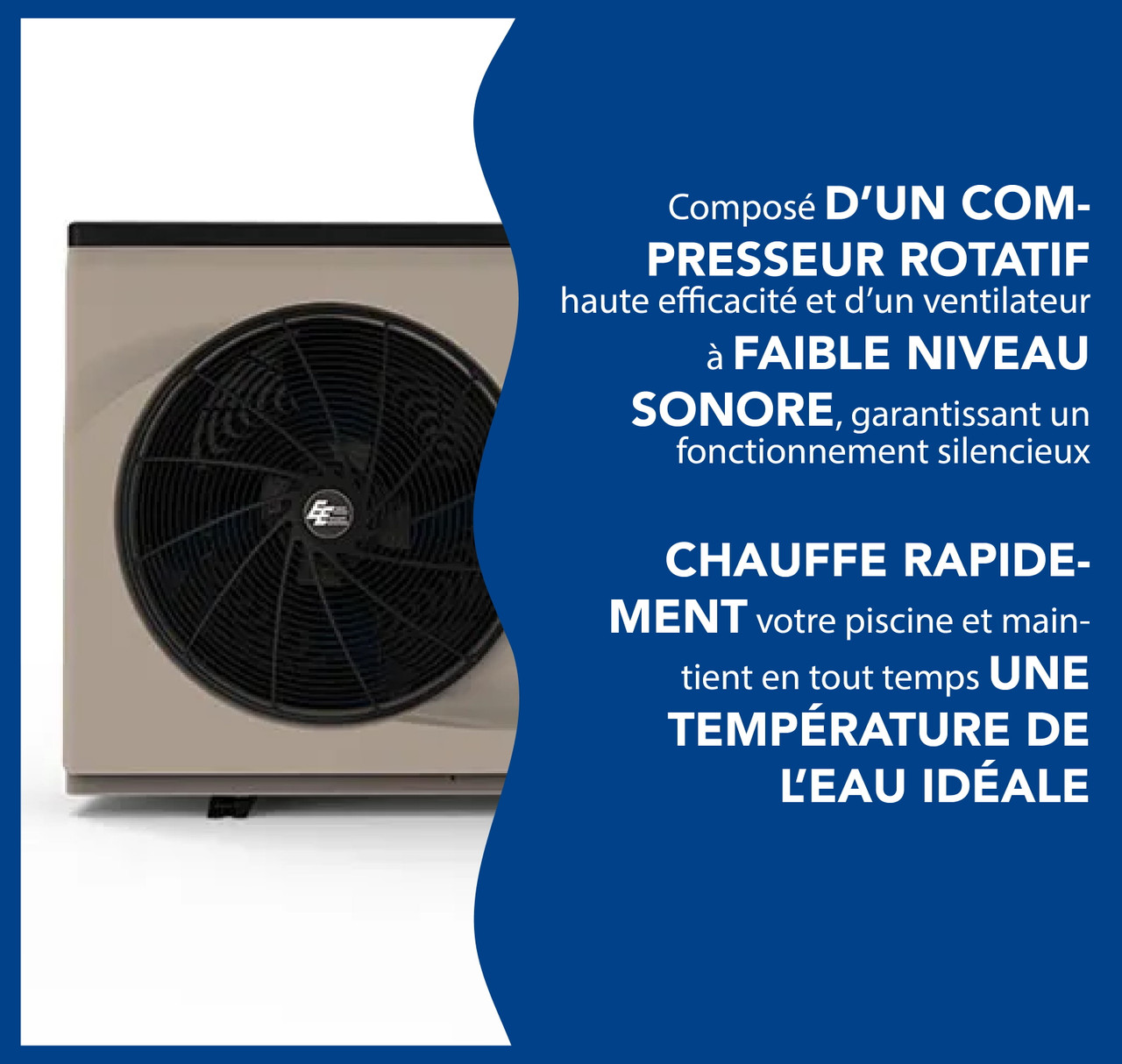 Pompe à chaleur Hayward - 80 000 BTU, vitesse variable, échangeur en titane