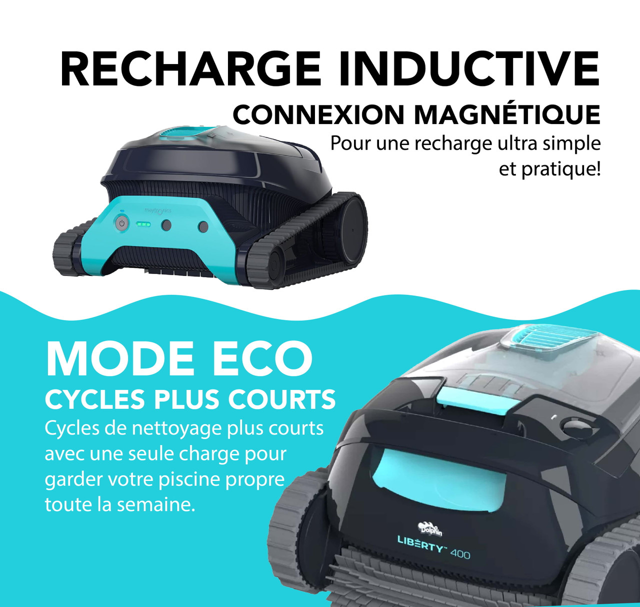 Nettoyeur de piscine robotisé sans fil Dolphin Liberty 400
