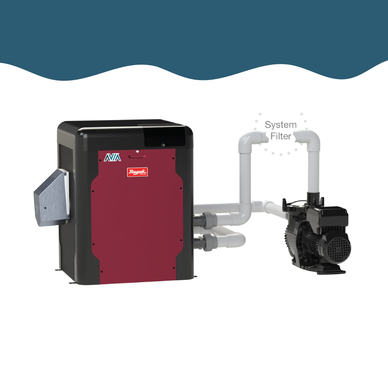 Chauffe-eau au gaz naturel à faibles émissions NOx Raypak Avia HD avec Nitek, 264A électronique