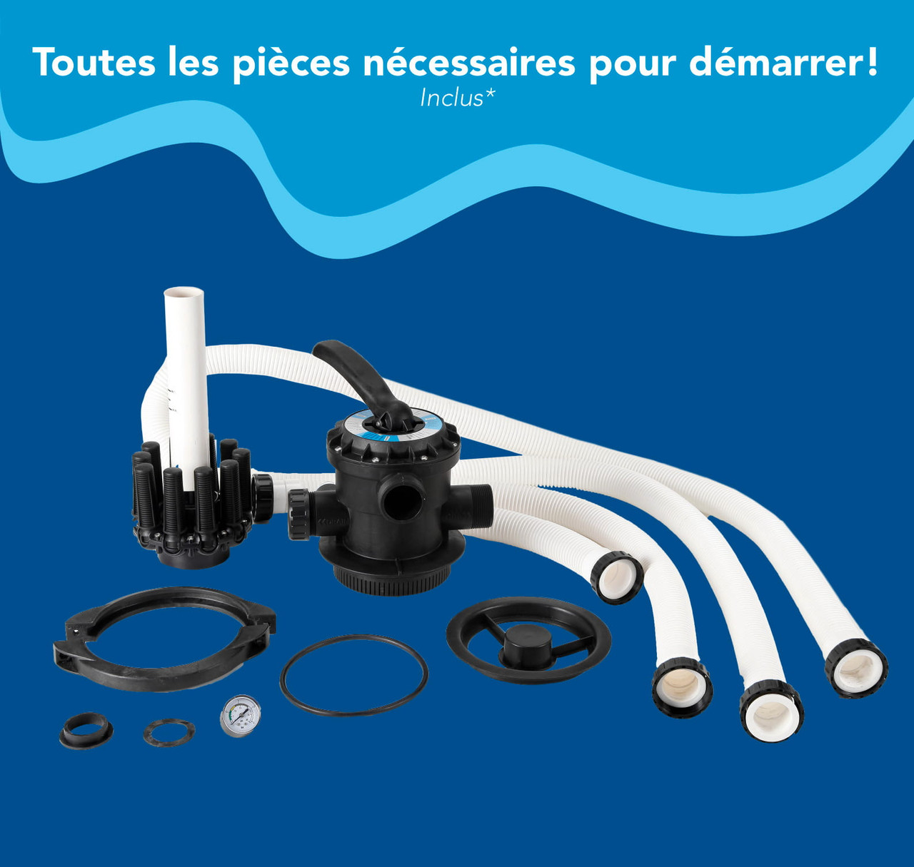 Boîte Ouverte - Filtre au sable Aqua Coastal 14" / pompe 0,6 HP, système pour piscine hors terre
