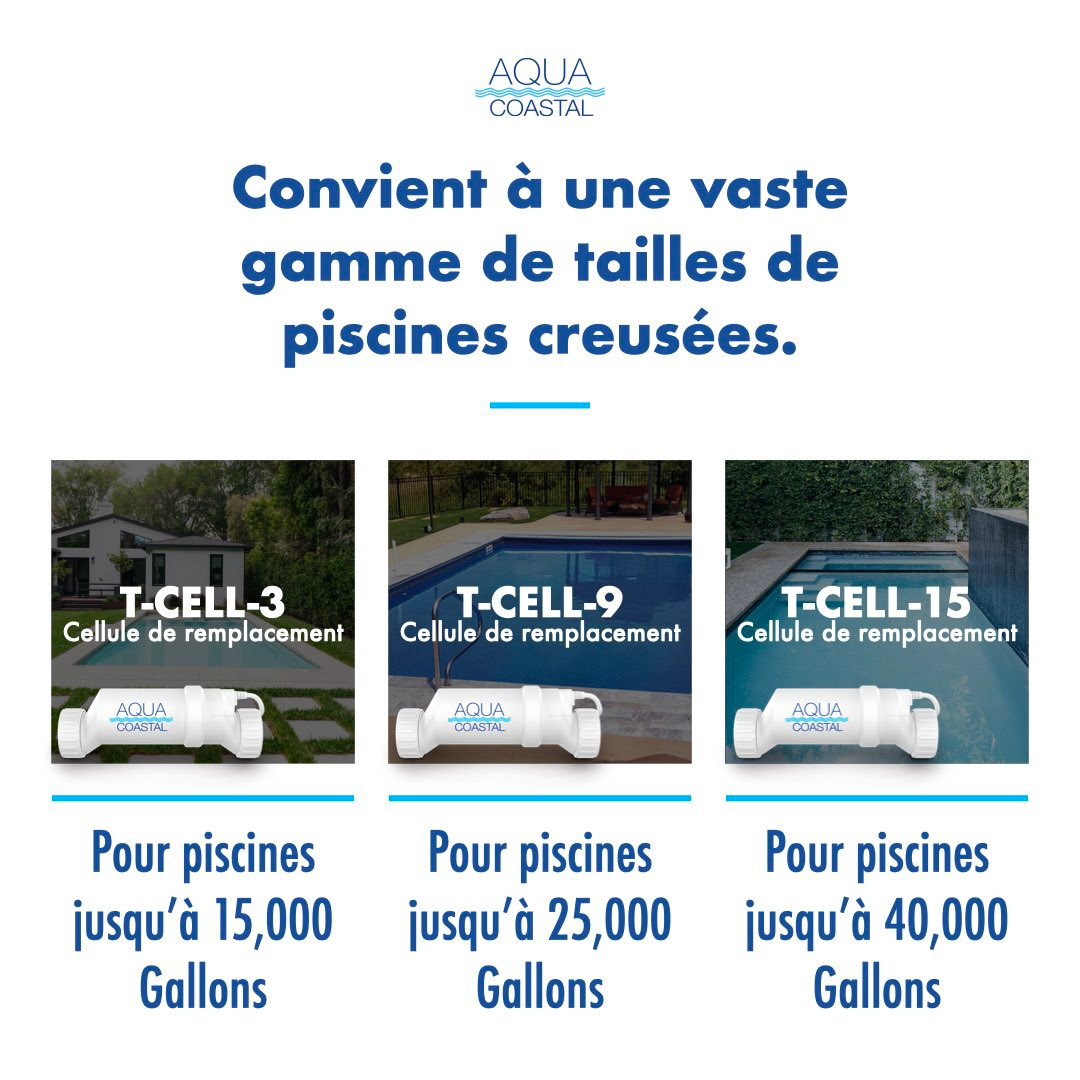 Générateur au sel hors terre Aqua Coastal ProSalt avec fiche de 5', cellule 15 000 gallons