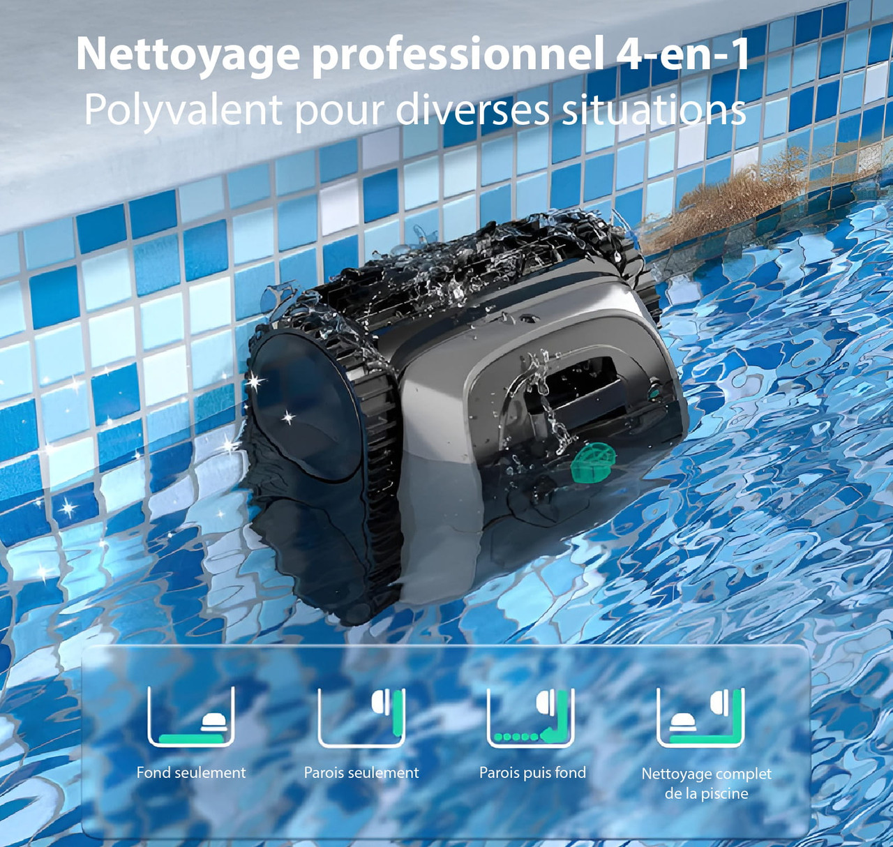 Nettoyeur de piscine robotisé sans fil WYBOT C1