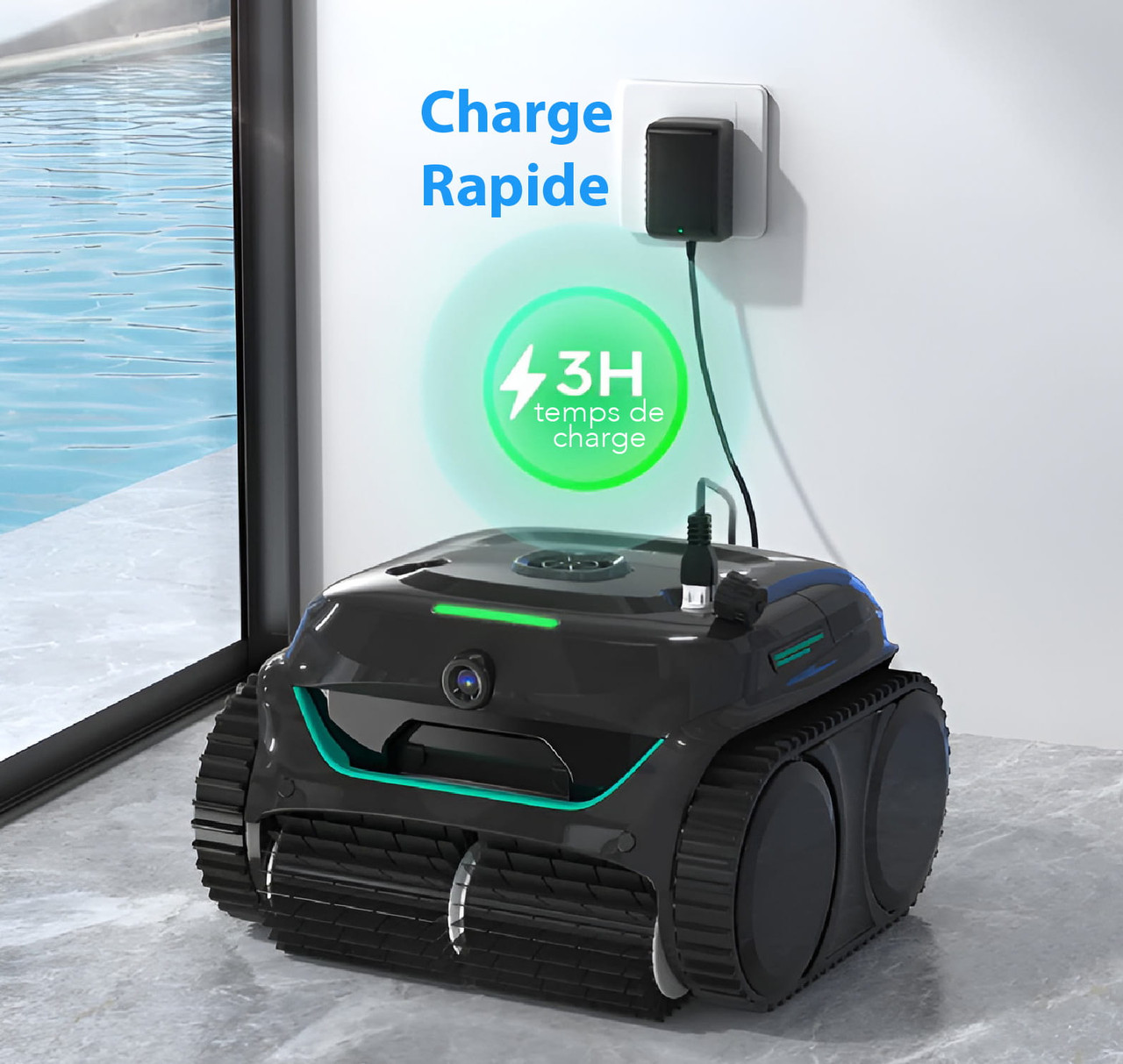WYBOT C2 Vision — Nettoyeur de piscine robotisé sans fil