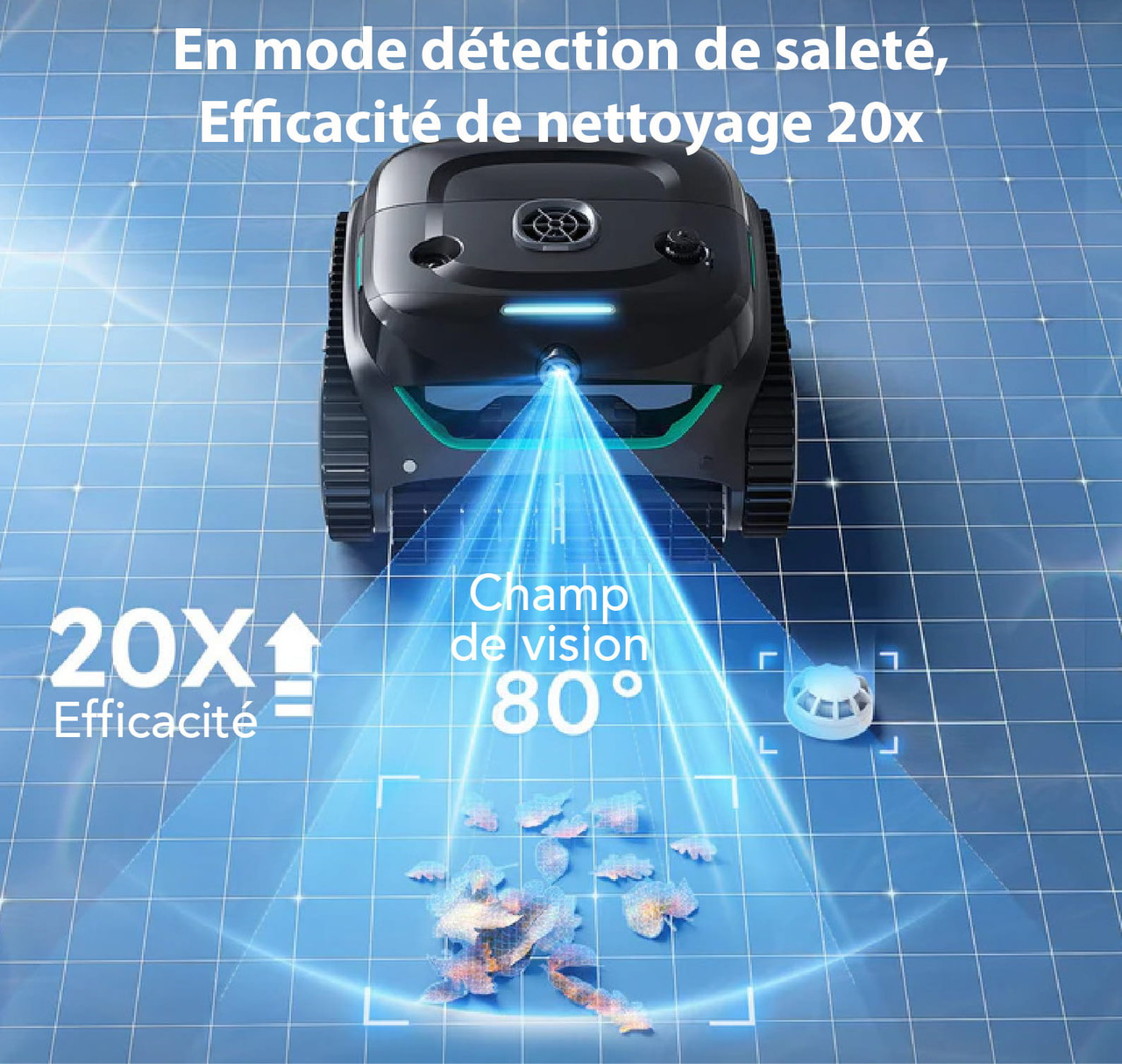 WYBOT C2 Vision — Nettoyeur de piscine robotisé sans fil