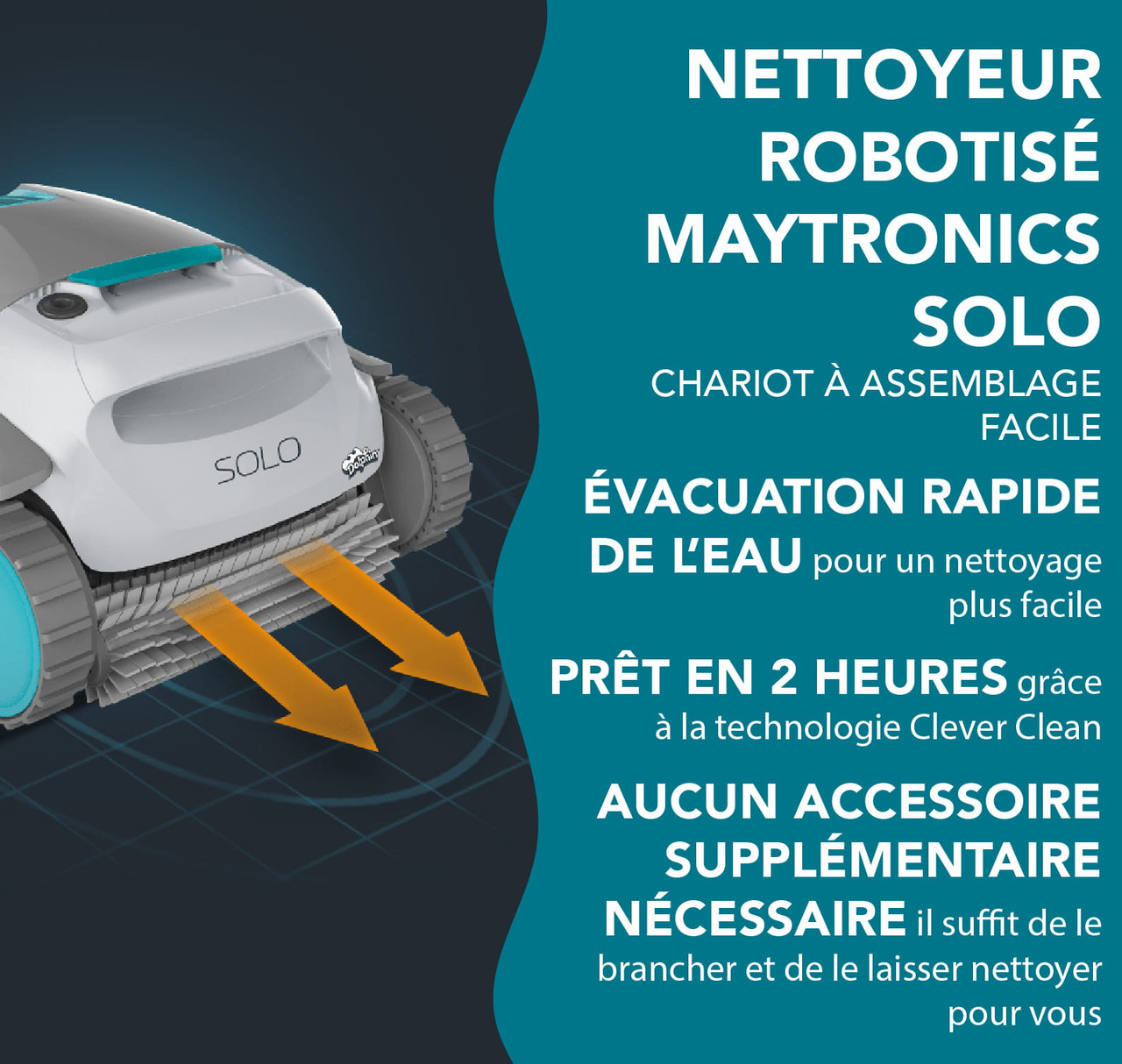 Boîte Ouverte - Nettoyeur de piscine creusée robotisé Maytronics Solo