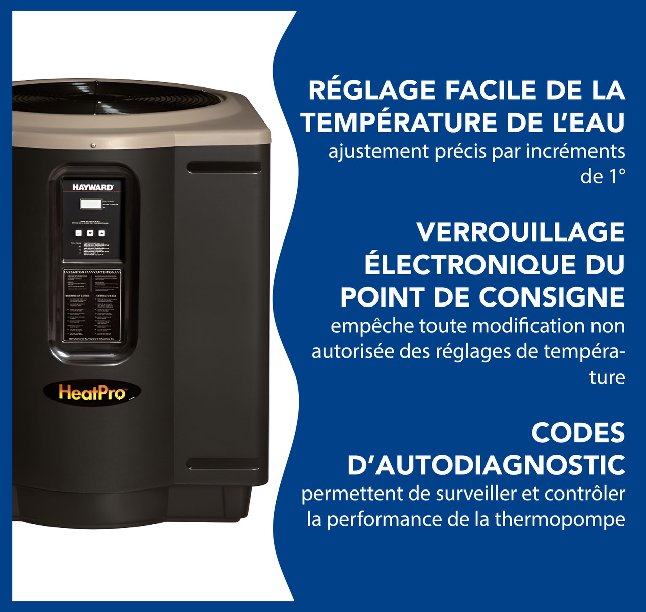 Pompe à chaleur Hayward HeatPro 95 000 BTU pour piscine creusée