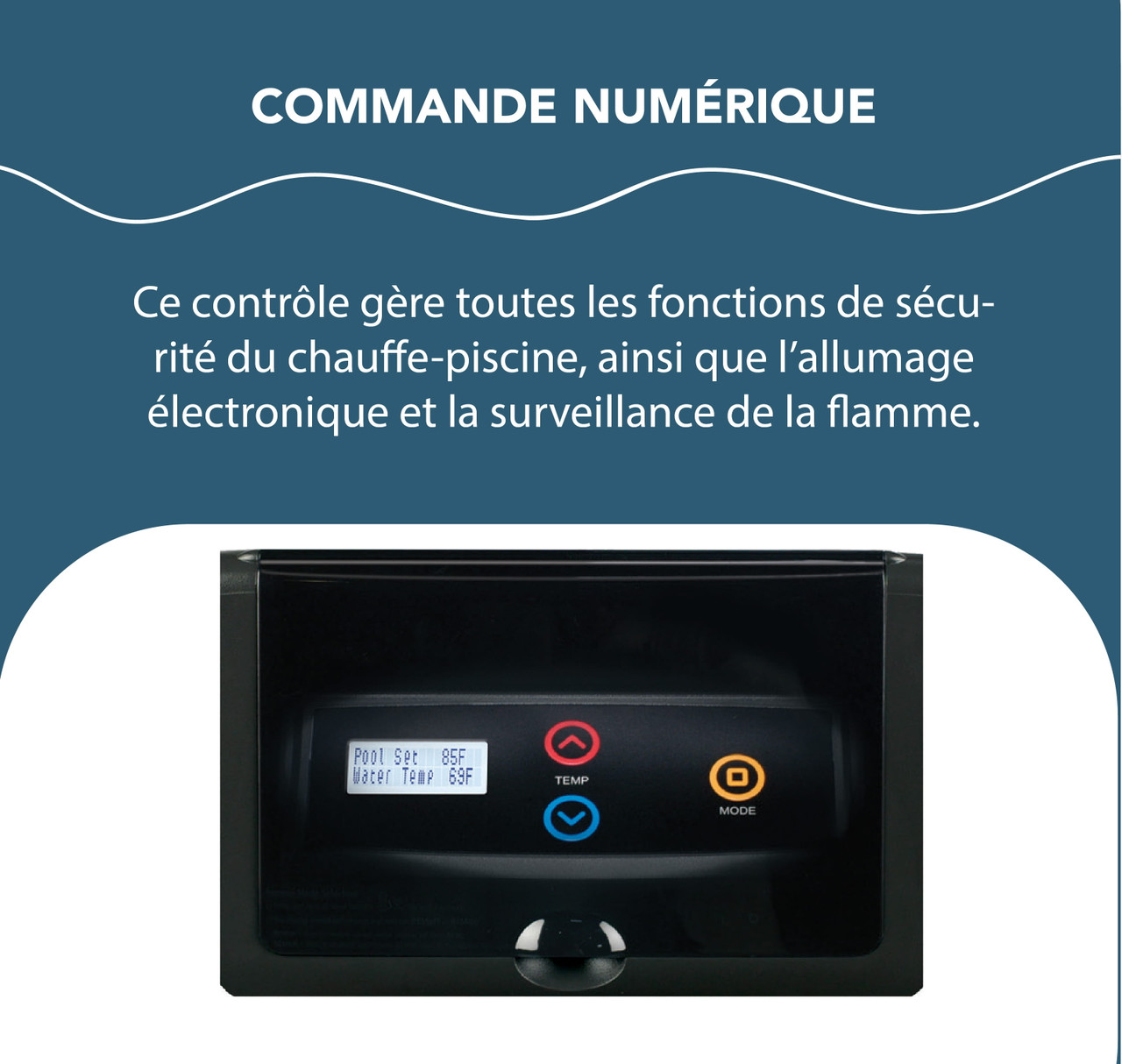 Chauffe-eau de piscine au propane électronique Raypak Digital 406 000 BTU avec échangeur Cupro-Nickel