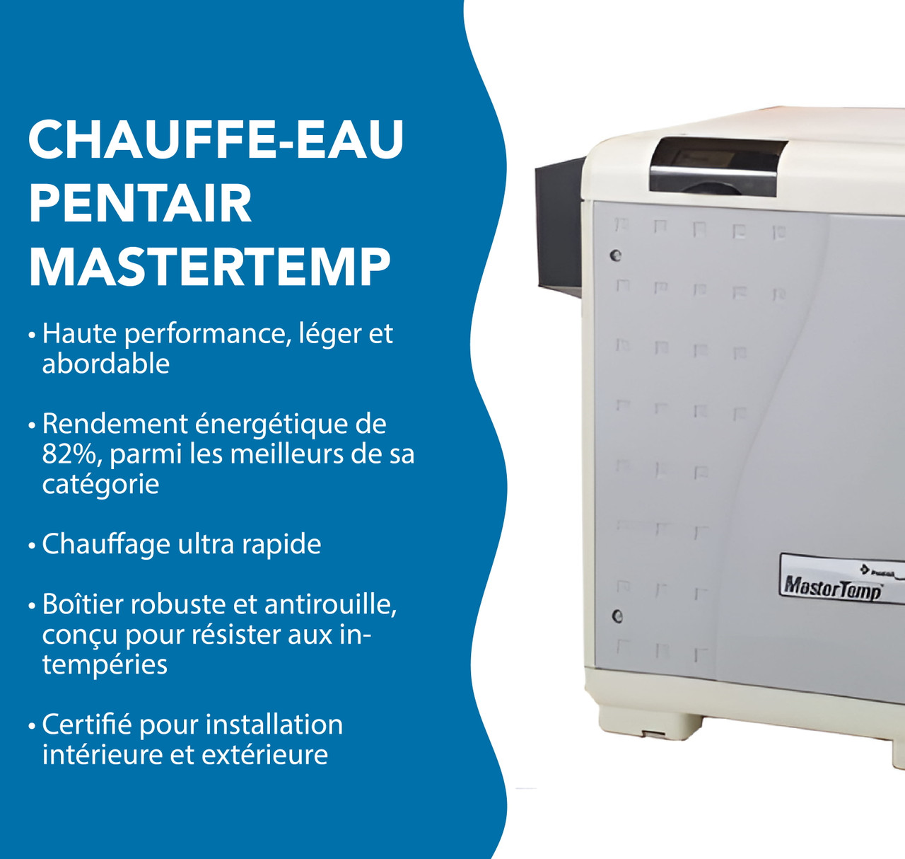 Chauffe-eau électronique MasterTemp Pentair 250 000 BTU, gaz naturel (460732)