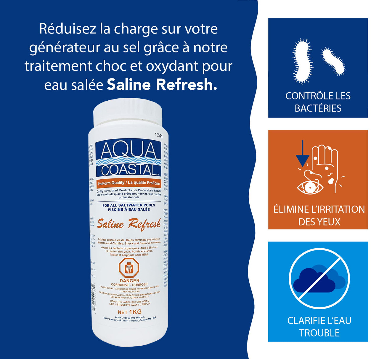 Saline Refresh, Choc pour piscine à l’eau salée 1 kg