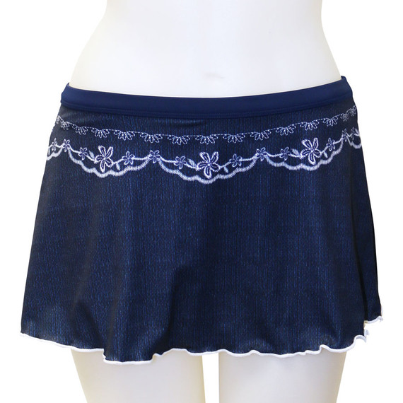 Embroidery 1-inch Banded Waist Skort