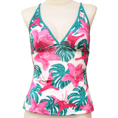 Monstera Lily Halter Tankini Top - Loco Boutique, Hawaiian Swimwear