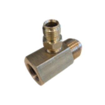 1/2 BSP Male Flare x 3/8 SAE Female Flare x 1/4 BSP Seated Male T-Piece
