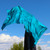 blue green, turquoise silk veil, silk veils for dancers, Silk dance scarf, hand-dyed silk dance scarf for women.