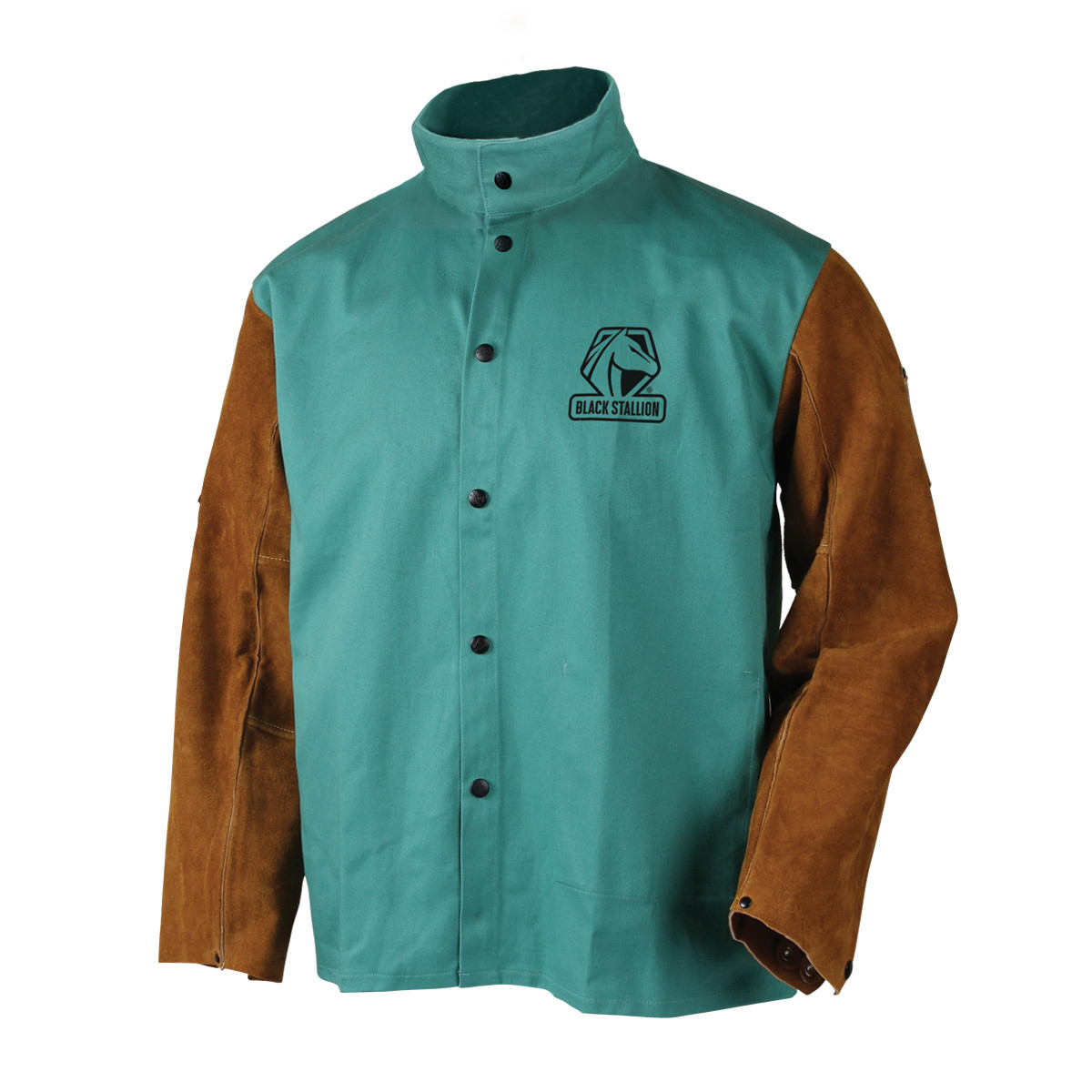 Cowhide Hybrid Welding Jacket F9-30C/BS | Black Stallion