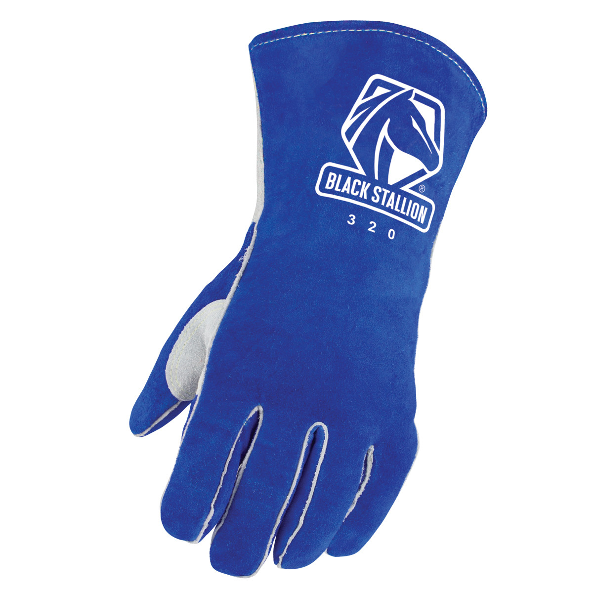 Side Split Cowhide Stick Glove 320LH | Black Stallion