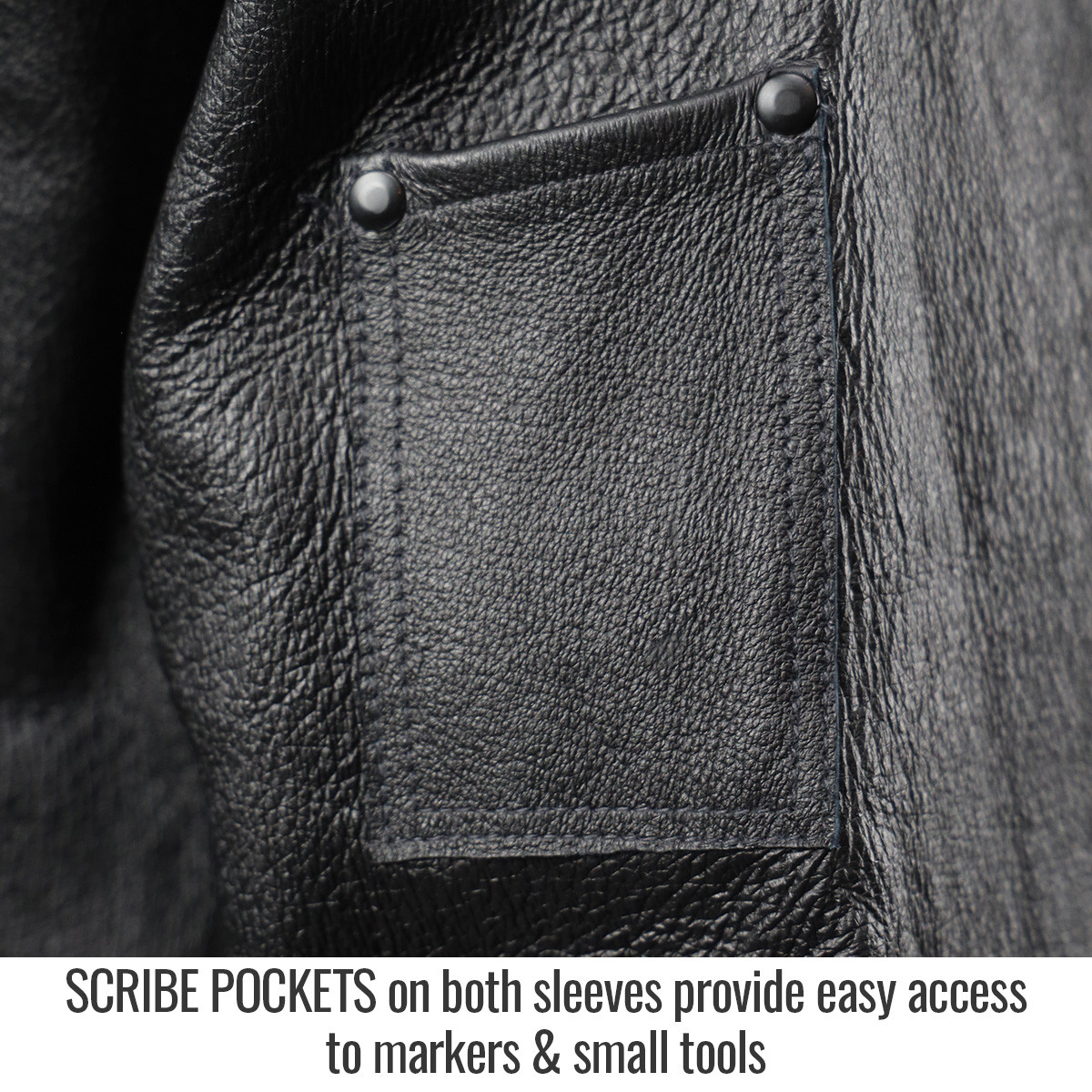 Leather Welding Jacket JL2035-BK | Black Stallion