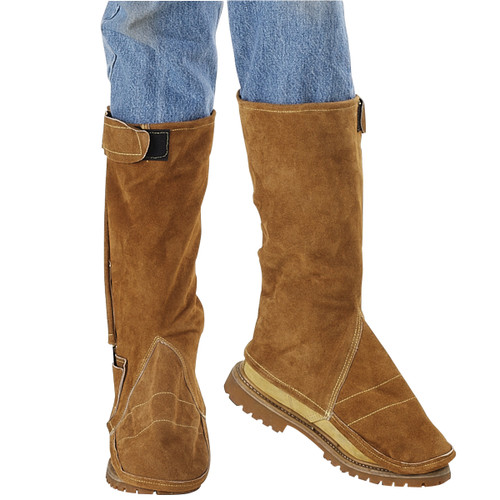 Split Cowhide Leggings with Metal Side Bar Support