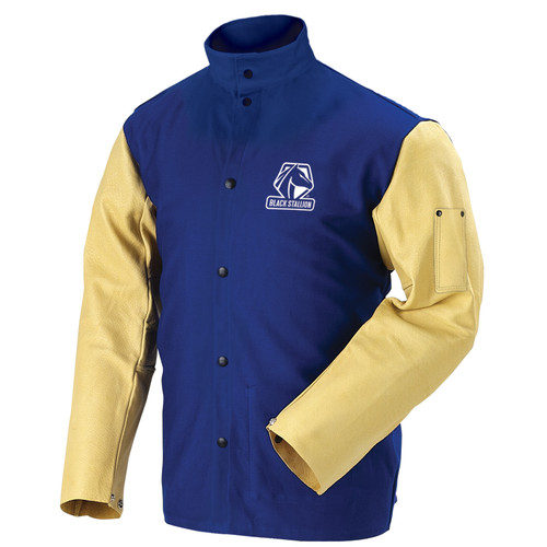 FR Cotton & Grain Pigskin Hybrid Welding Jacket, Royal Blue