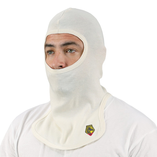 Meta-Aramid/FR Viscose Knit Balaclava with Front and Back Drapes