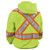 Full-Zip FR Cotton Hooded Sweatshirt with 2" Reflective Tape, Lime Green