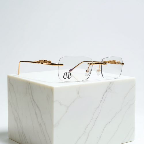 Bonano Giaguaro Gold Eyeglasses Frame Clear Lenses