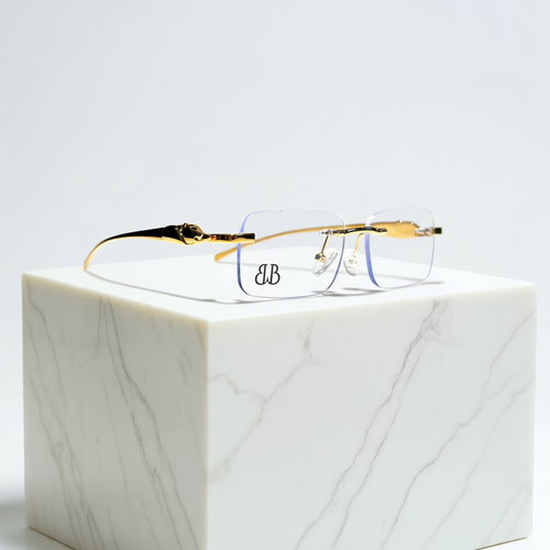 Bonano Calabria Gold Eyeglasses Frame Clear Lenses